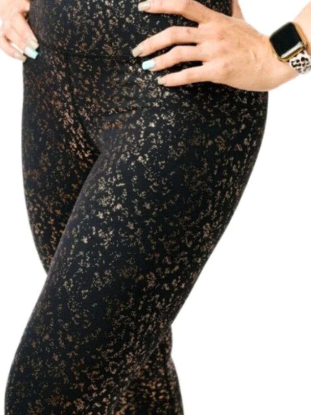 Zyia Rose Gold Black NEW Workout Legging Pant size 4 gym bottoms compression